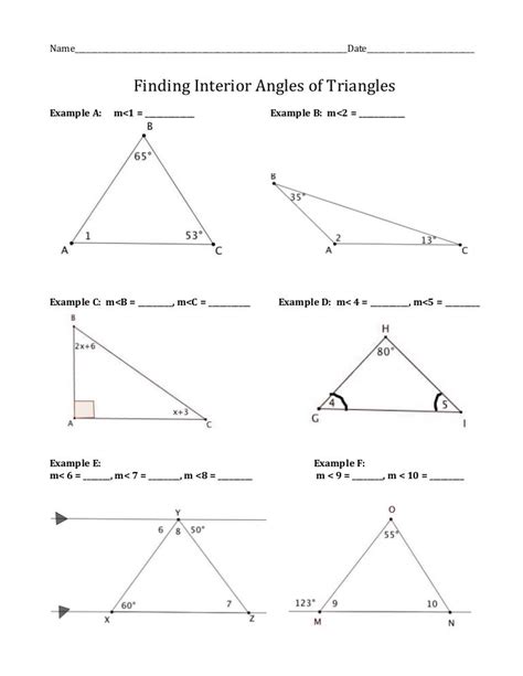 Top 30 of Interior Angles Of A Triangle Worksheet Pdf | plissement